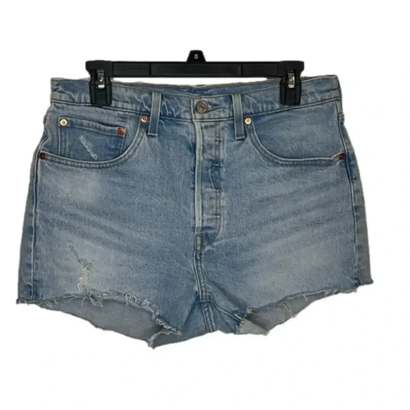 Levi’s Original 501 High Rise Button Fly Denim Jean Shorts Size 30 - Picture 1 of 8